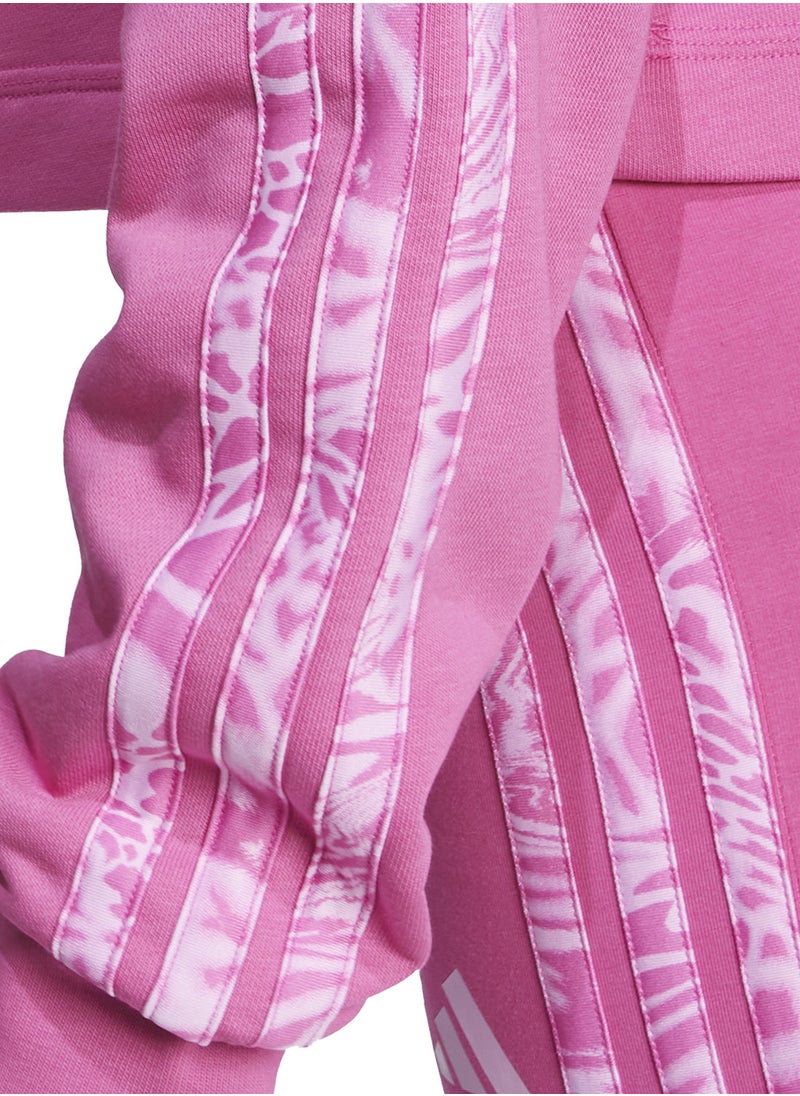 Essential 3 Stripe Print French Terry Hoodie