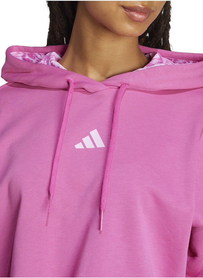 Essential 3 Stripe Print French Terry Hoodie