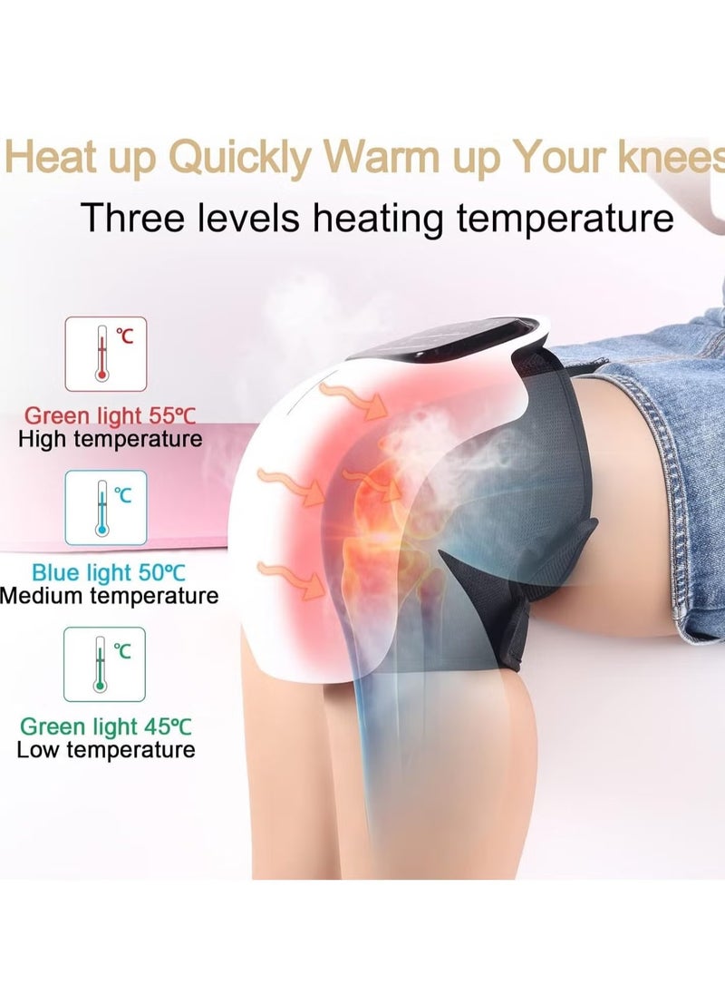 New Knee Massager – Wireless Heating & Vibration Massage, Large LED Screen, Rechargeable Smart Knee Massager, Reduces Joint Pain, Swelling, and Stiffness – Ideal for Knee Relief and Recovery