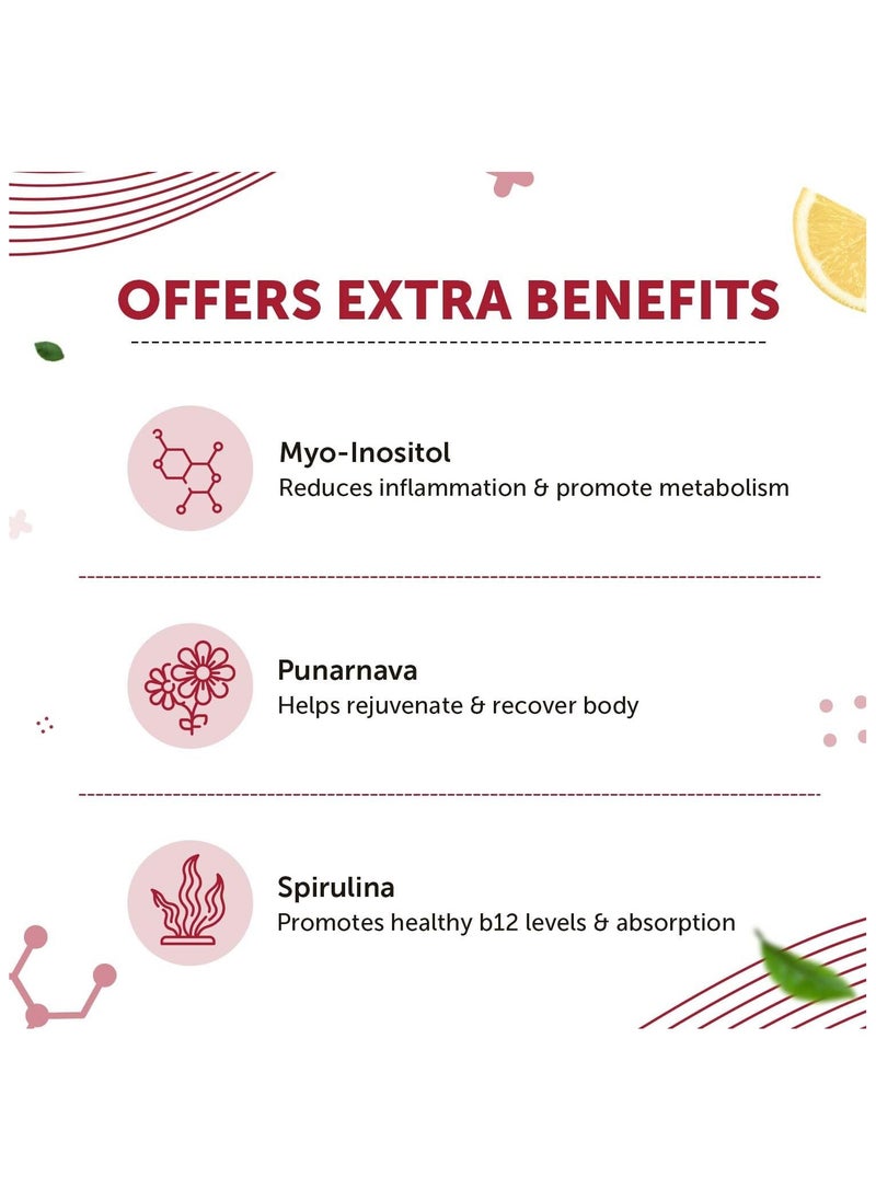 Plant-Based True B12 Supplements For Men & Women- 60 Tablets | B12 Tablets with Myo-inositol, Vitamin B9 (Folic Acid) & Spirulina | Vegetarian tablets for Energy, Brain Health, Digestion & Nerve Health |Supports Glowing Skin.