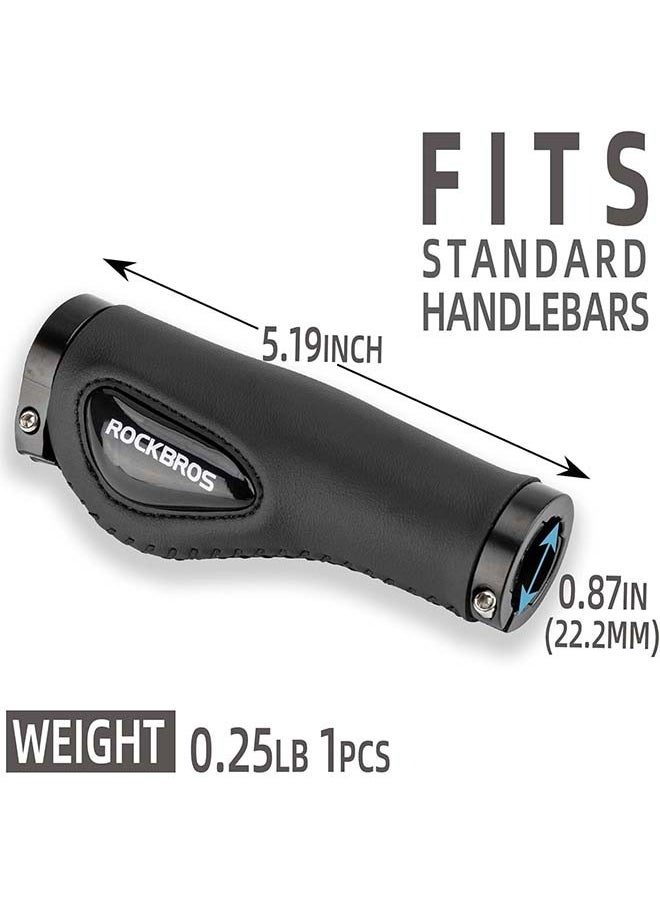 ROCKBROS Bike Handle Grips Ergonomics Design Soft Gel Dual Lock on Bicycle Handlebar Grips for Mountain MTB MBX Bike Electric Scooter