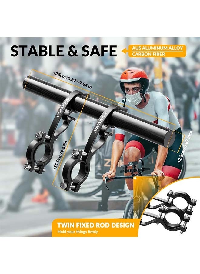 ROCKBROS Bike Handlebar Extender Handlebar Extension Double Bike Handlebar Bracket Lightweight Durable for Holding Bicycle Speedometer, GPS, Phone Mount Holder