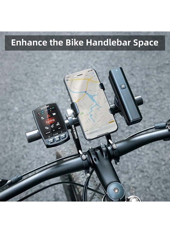 ROCKBROS Bike Handlebar Extender Handlebar Extension Double Bike Handlebar Bracket Lightweight Durable for Holding Bicycle Speedometer, GPS, Phone Mount Holder