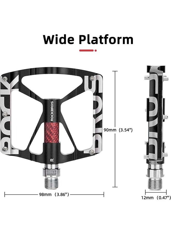 ROCKBROS Mountain Bike Pedals MTB Pedals CNC Non-Slip Lightweight Aluminum Alloy Bicycle Pedals Sealed Bearings Bicycle Platform Pedals 9/16