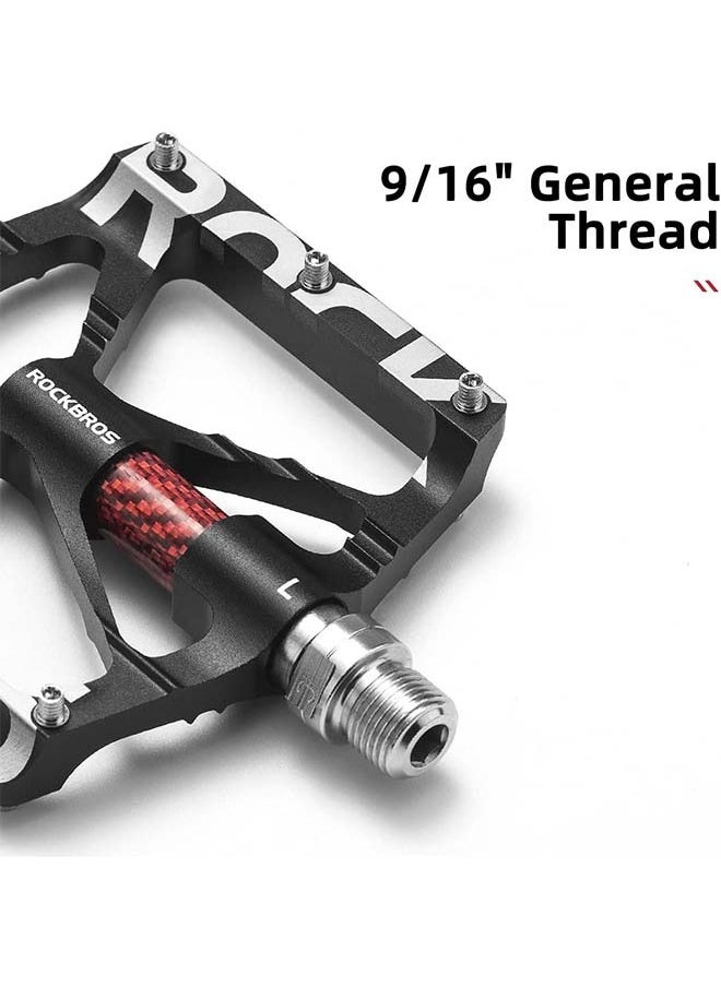 ROCKBROS Mountain Bike Pedals MTB Pedals CNC Non-Slip Lightweight Aluminum Alloy Bicycle Pedals Sealed Bearings Bicycle Platform Pedals 9/16