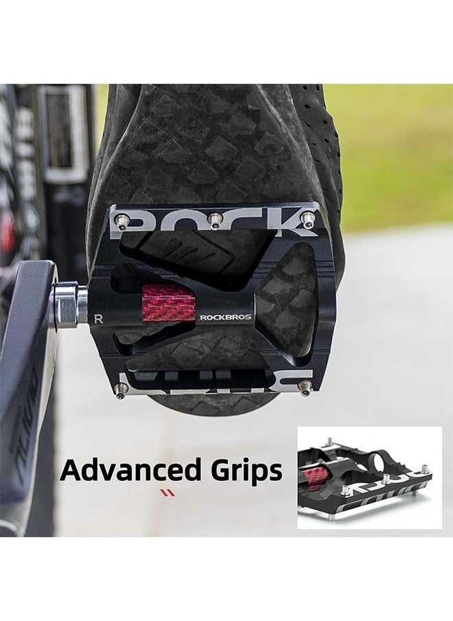ROCKBROS Mountain Bike Pedals MTB Pedals CNC Non-Slip Lightweight Aluminum Alloy Bicycle Pedals Sealed Bearings Bicycle Platform Pedals 9/16