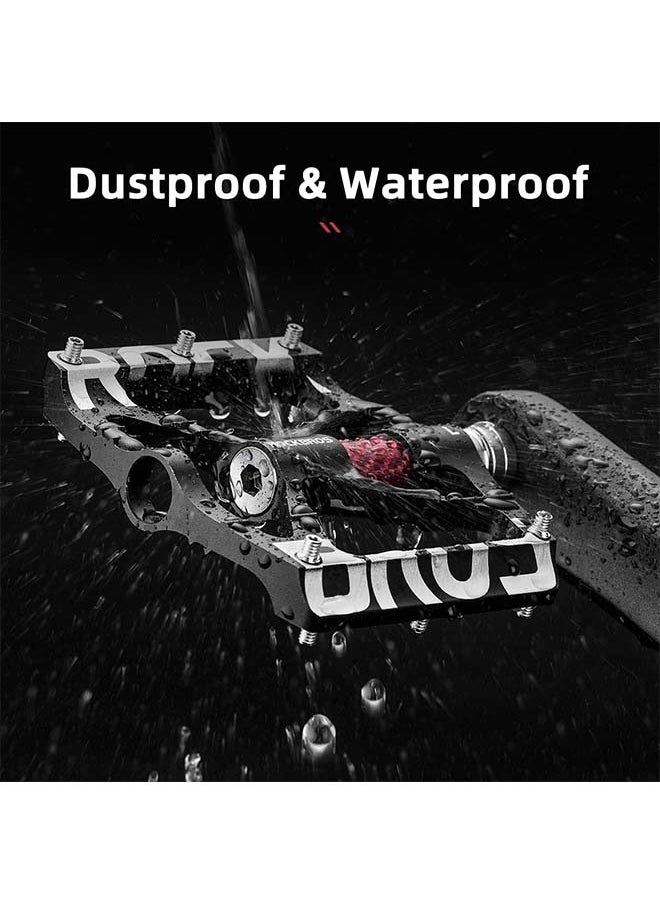 ROCKBROS Mountain Bike Pedals MTB Pedals CNC Non-Slip Lightweight Aluminum Alloy Bicycle Pedals Sealed Bearings Bicycle Platform Pedals 9/16