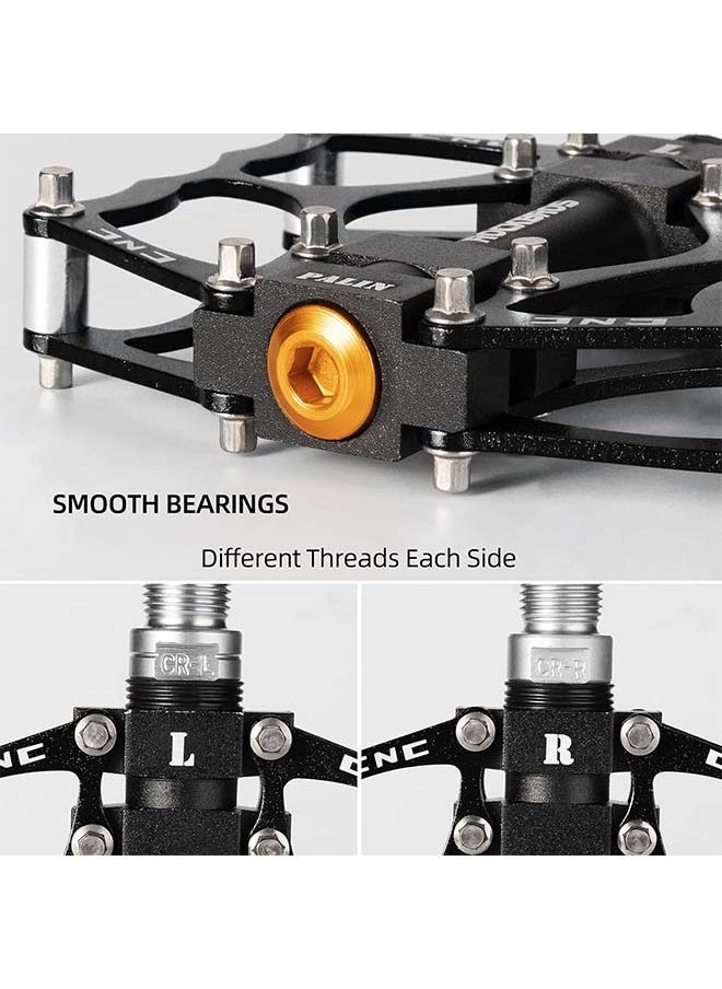 ROCKBROS Mountain Bike Pedals MTB Pedals CNC Non-Slip Lightweight Aluminum Alloy Bicycle Pedals Sealed Bearings Bicycle Platform Pedals 9/16