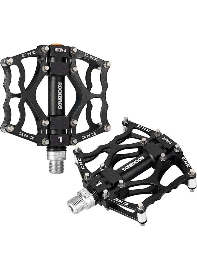 ROCKBROS Mountain Bike Pedals MTB Pedals CNC Non-Slip Lightweight Aluminum Alloy Bicycle Pedals Sealed Bearings Bicycle Platform Pedals 9/16