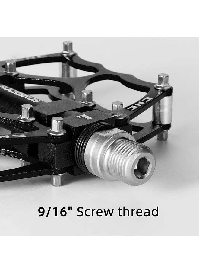ROCKBROS Mountain Bike Pedals MTB Pedals CNC Non-Slip Lightweight Aluminum Alloy Bicycle Pedals Sealed Bearings Bicycle Platform Pedals 9/16
