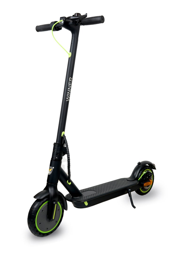 High Speed Electric Scooter With Flashing Turn Signals 350W Brushless Motor, App control, Bluetooth, Foldable E scooter , this amazing scooter comes with free helmet, lock and vest - Black