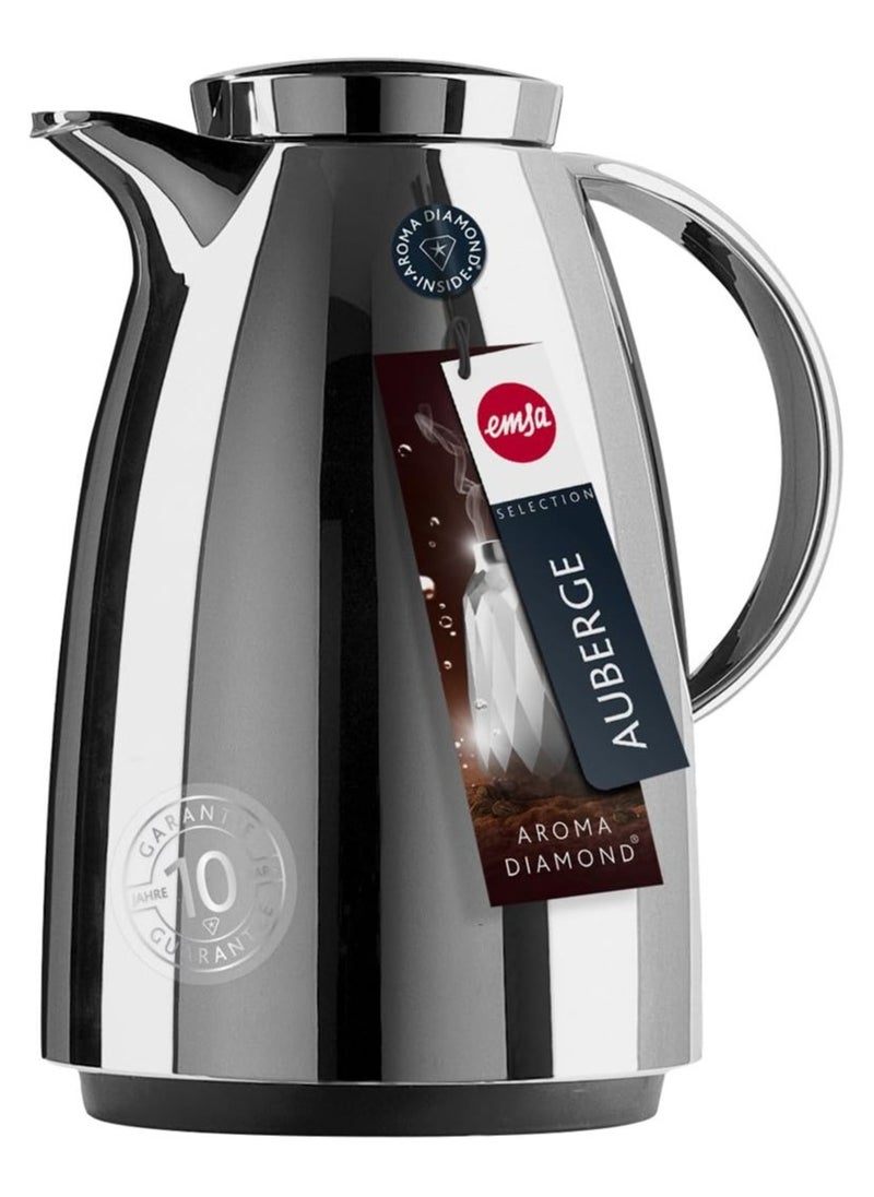 Auberge 0.65L Vacuum Flask – Chrome Insulated Drink Bottle with Screw-Top Lid – Leak-Proof Hot & Cold Beverage Flask for Tea, Coffee, and More – Ideal for Indoor & Outdoor Use – Made in Germany