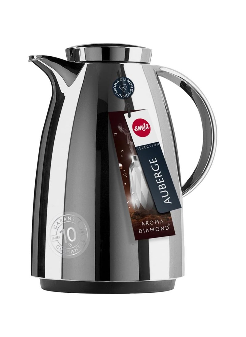 Auberge 1.5L Vacuum Flask – Chrome Insulated Drink Jug with Screw-Top Lid – Leak-Proof Hot & Cold Beverage Flask for Tea, Coffee, and More – Ideal for Indoor & Outdoor Use – Made in Germany