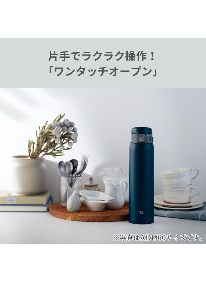 Zojirushi SM-SF60-WM Water Bottle, Direct Drinking, One-Touch Opening, Stainless Steel Mug, 20.3 fl oz (600 ml), Pale White