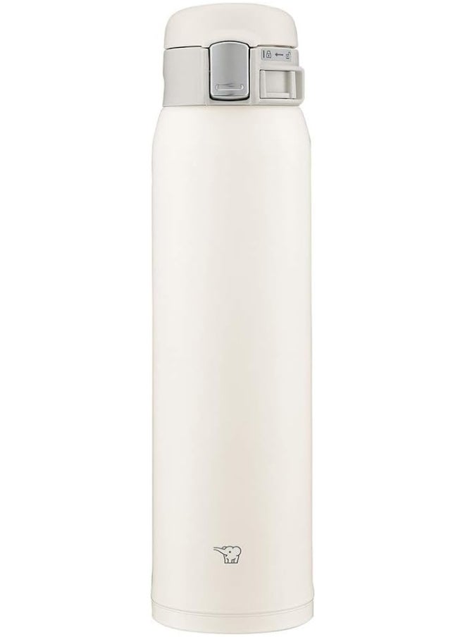 Zojirushi SM-SF60-WM Water Bottle, Direct Drinking, One-Touch Opening, Stainless Steel Mug, 20.3 fl oz (600 ml), Pale White