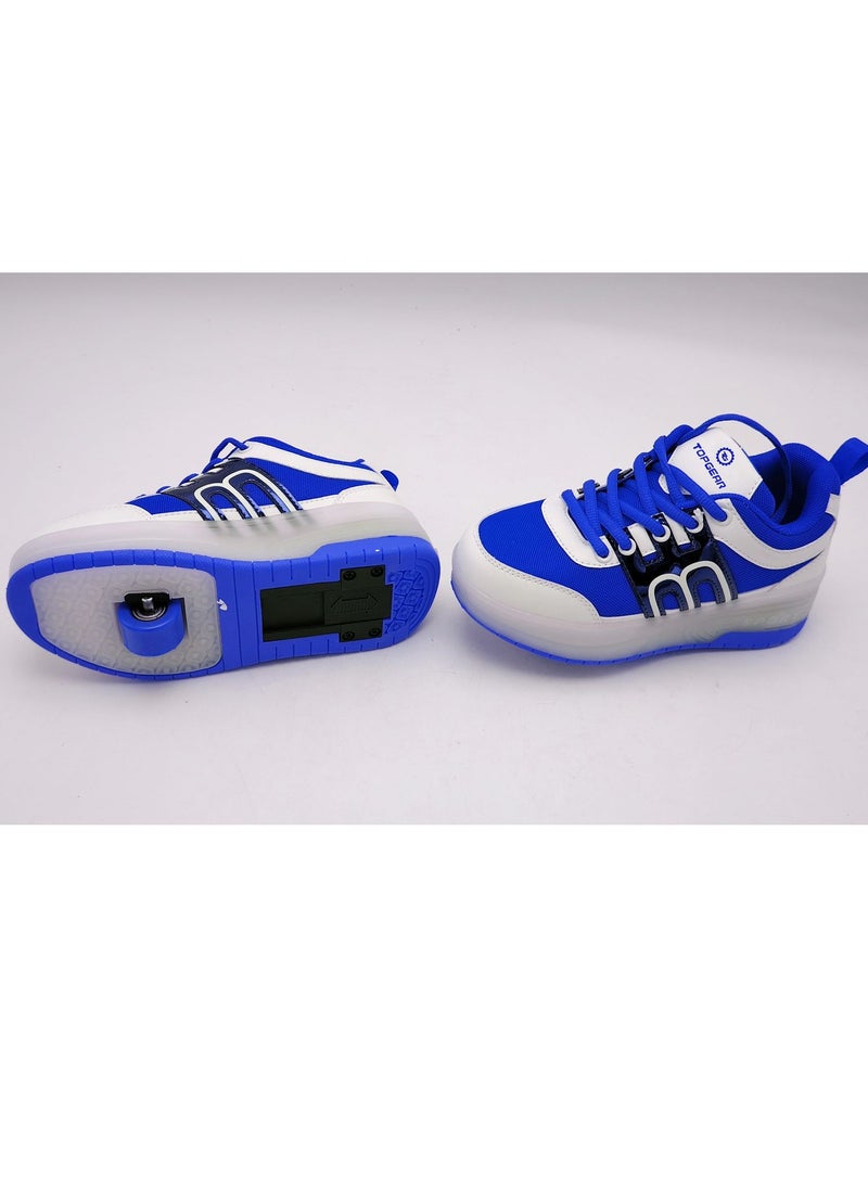 Top Gear Kids Roller Skate TG 9003 – 2-in-1 with LED Light, PVC Wheels, Rubber Sole, Canvas Material – Fun & Stylish Skating for Kids