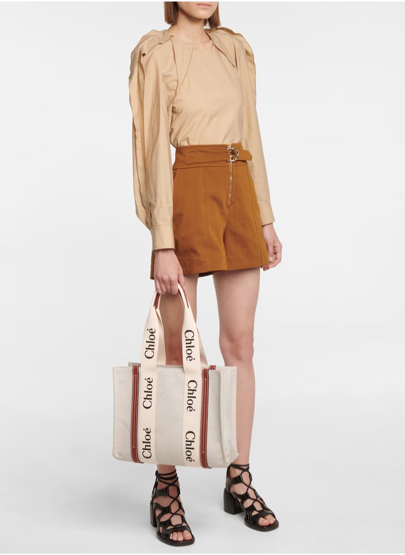 Chloé Woody Canvas Tote Bag