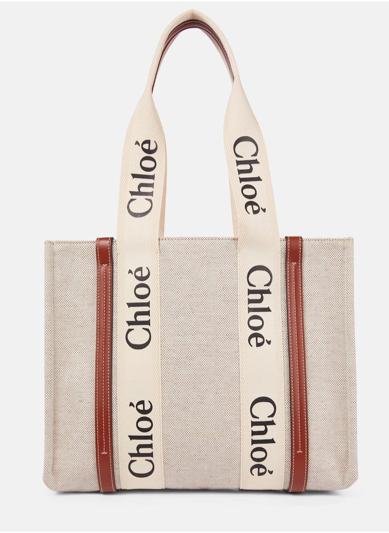Chloé Woody Canvas Tote Bag