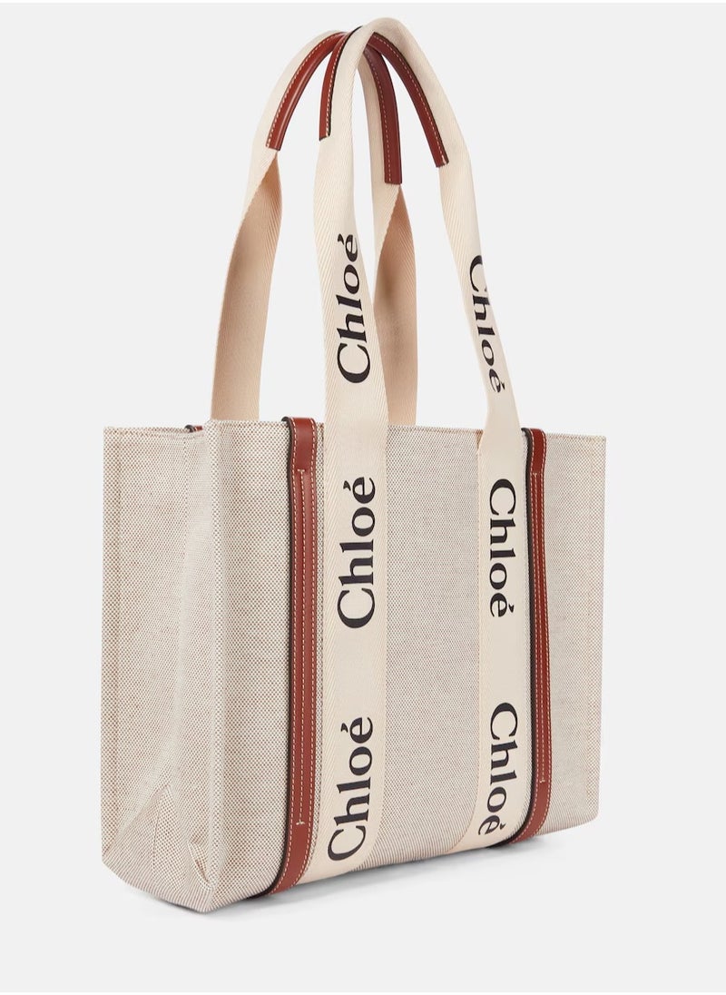 Chloé Woody Canvas Tote Bag
