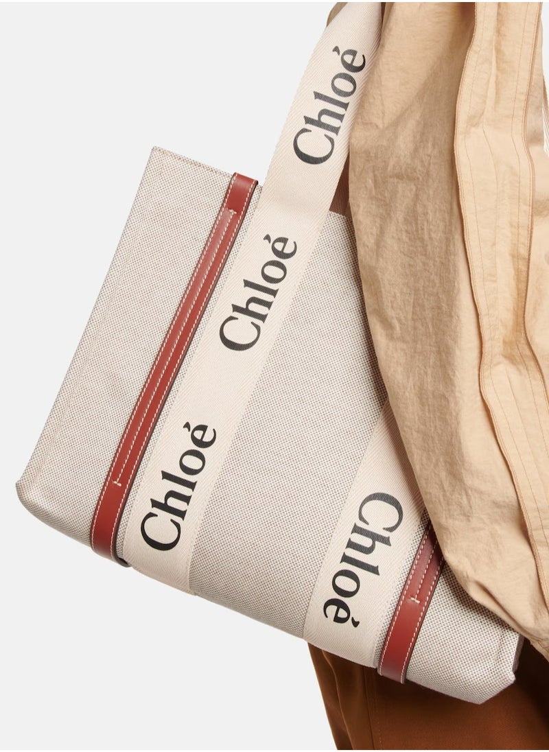 Chloé Woody Canvas Tote Bag
