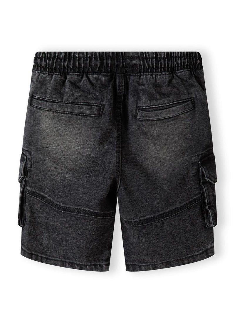 Kids Boys  Denim Cargo Shorts With Drawcord