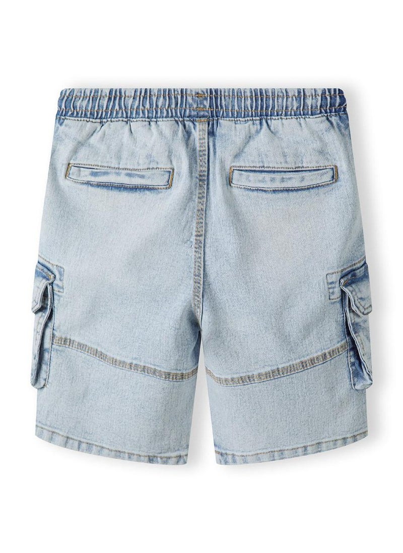 Teen Boys Denim Cargo Shorts with Drawcord