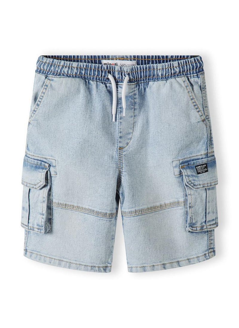 Teen Boys Denim Cargo Shorts with Drawcord