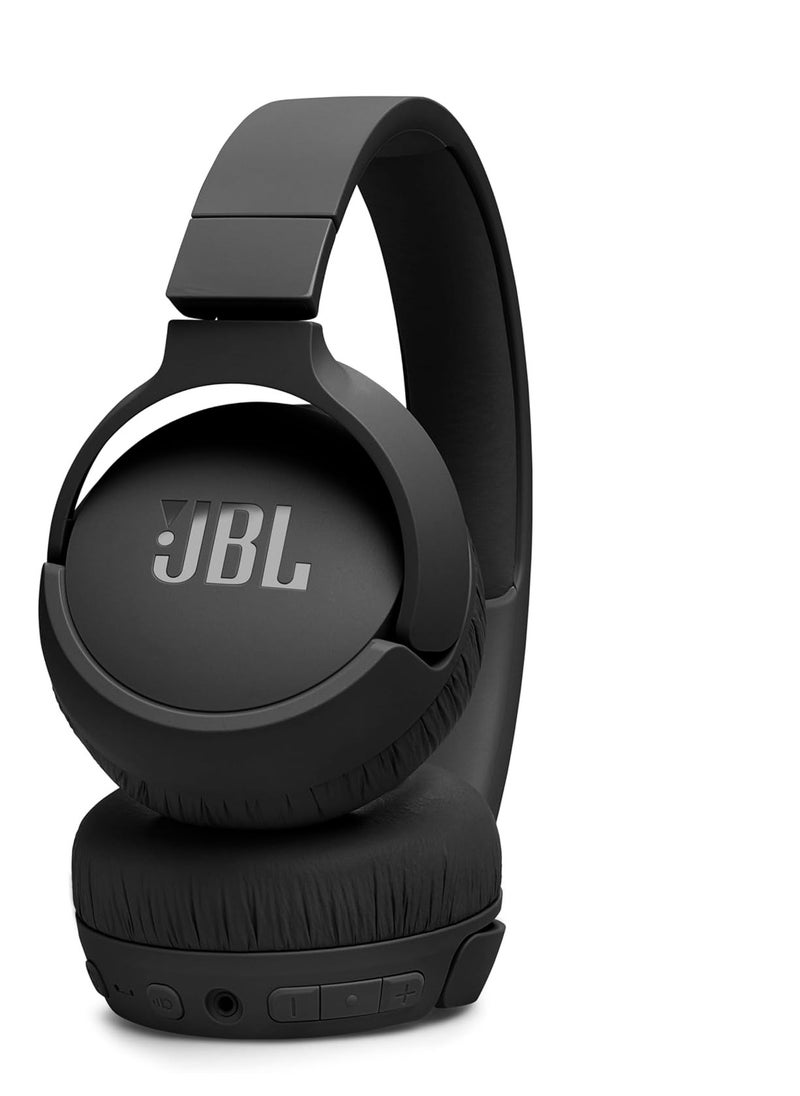 JBL Tune 670NC Adaptive Noise Cancelling Wireless On-Ear Headphones, Pure Bass, Smart Ambient, Bluetooth 5.3 + LE Audio, Hands-Free Call, 70H Battery, Multi-Point Connection - Black, JBLT670NCBLK