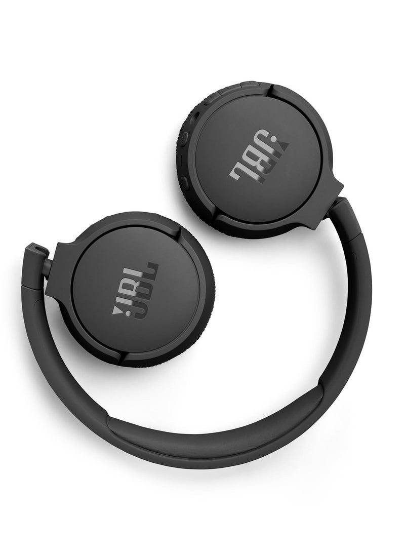 JBL Tune 670NC Adaptive Noise Cancelling Wireless On-Ear Headphones, Pure Bass, Smart Ambient, Bluetooth 5.3 + LE Audio, Hands-Free Call, 70H Battery, Multi-Point Connection - Black, JBLT670NCBLK
