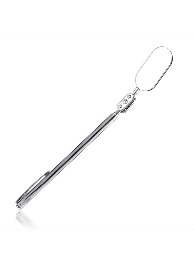 Telescoping Inspection Mirror, Oval Telescopic Mechanics Mirror Tool with Extended Handle Machine Tool Inspection Mirrors for Checking Vehicle Condition (7.87~23.62 Inch Handle)