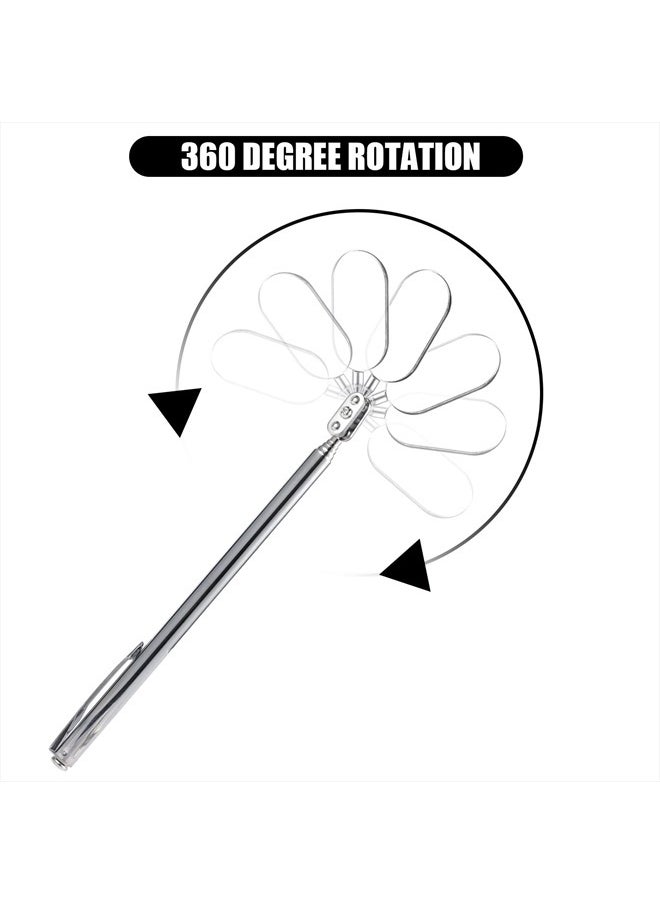 Telescoping Inspection Mirror, Oval Telescopic Mechanics Mirror Tool with Extended Handle Machine Tool Inspection Mirrors for Checking Vehicle Condition (7.87~23.62 Inch Handle)