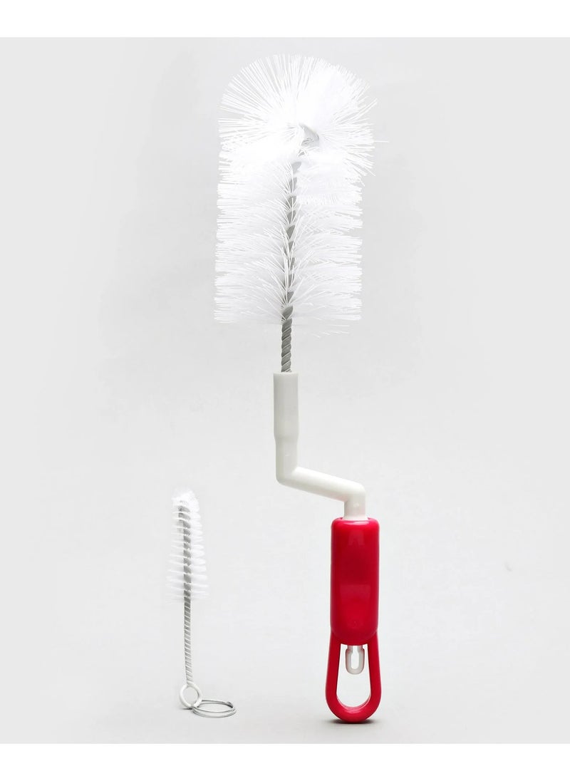 Babyhug Rotating Bottle Brush 0-24m, 28cm BPA Free, Flexible Nylon Bristles & Teat Cleaner for Baby Bottles