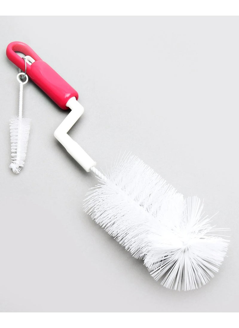 Babyhug Rotating Bottle Brush 0-24m, 28cm BPA Free, Flexible Nylon Bristles & Teat Cleaner for Baby Bottles