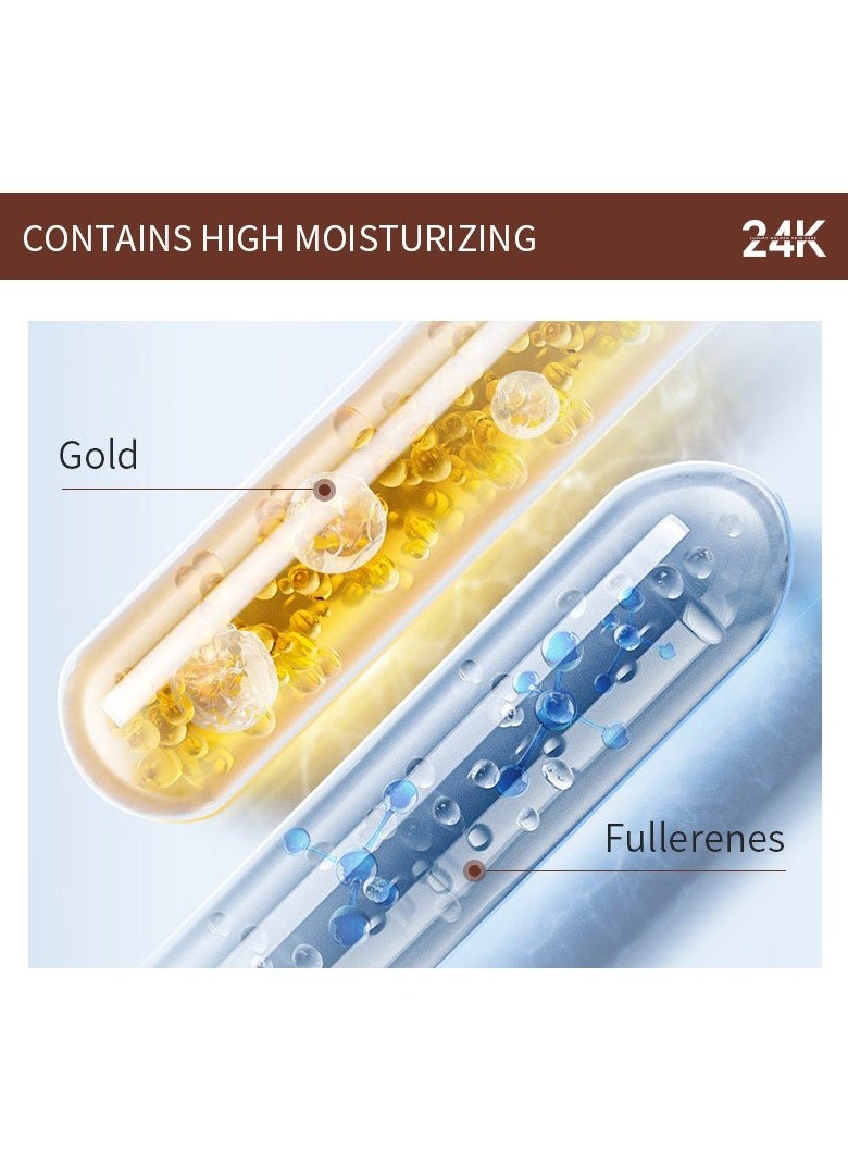24K Gold Facial Skincare Hydration Set (Includes 24K Gold Gentle Facial Cleanser 20g, Gold Collagen Peel-Off Mask 25g, Gold Collagen Essence Mask 7.5g×2, and Gold Soothing Serum 15ml)
