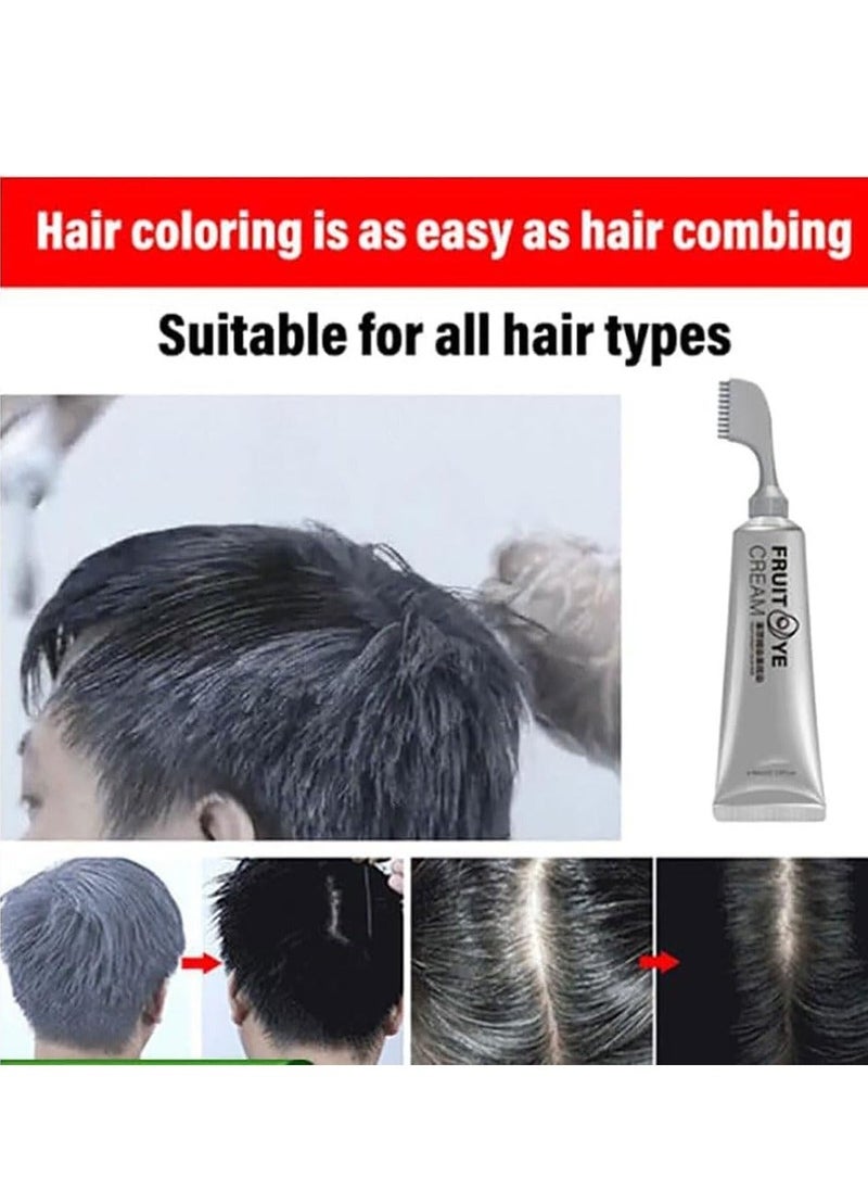 2PCS Xusheng Natural Black Fruit Dyeing Cream with Comb Ready To Use After Taking It Apart Plant Extract Hair Dye Formula for Long-lasting Color