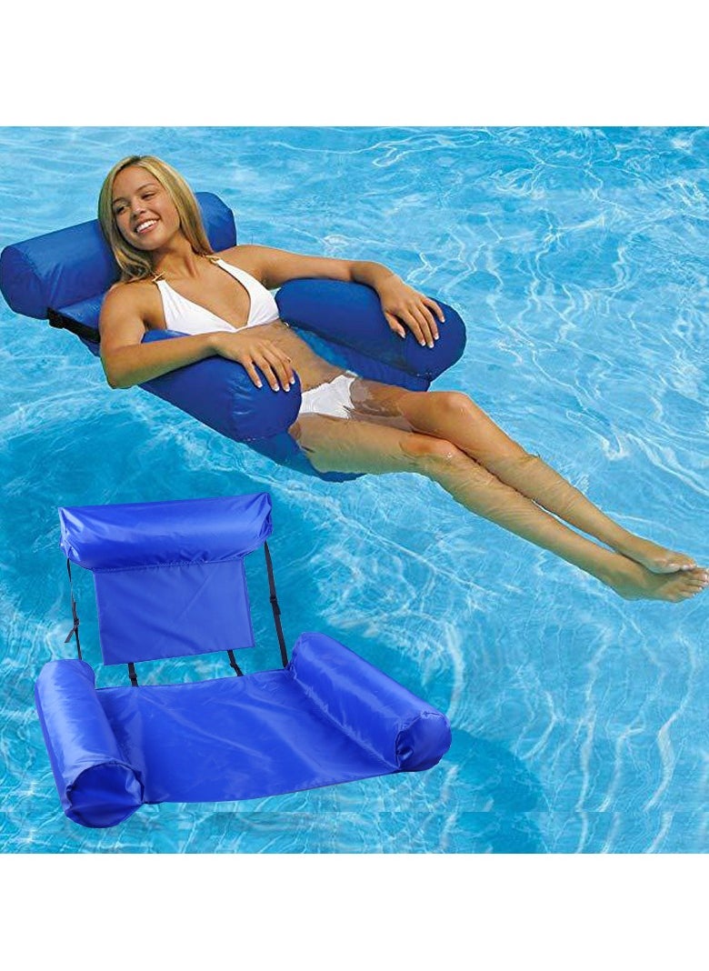 Inflatable Water Lounge Chair Float Bed Hammock Foldable Dual-Use Recliner Float