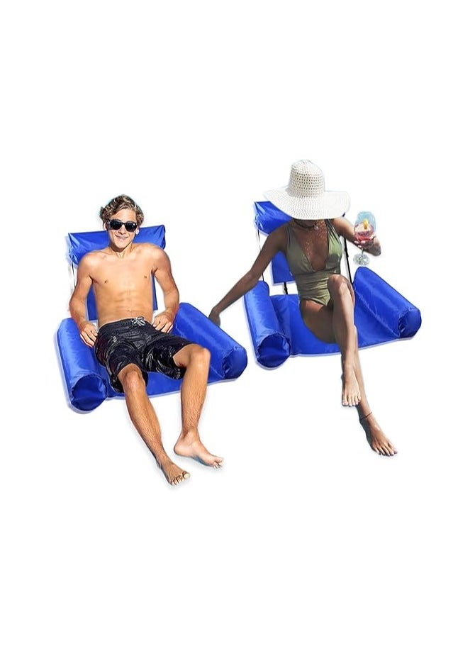 Pack of 2 Air Mattress Pool Inflatable Water Hammock Swimming Bed Water Hammock Lounge Chair Swimming Pool for Adults and Children Beach