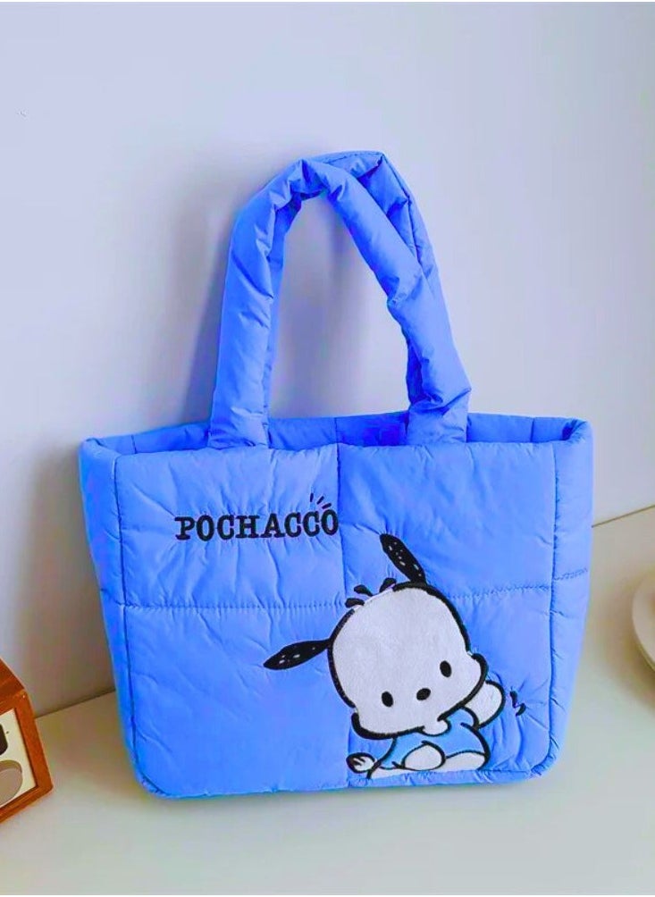 Pochacco Quilted and Embroidered Character Design Tote Bag