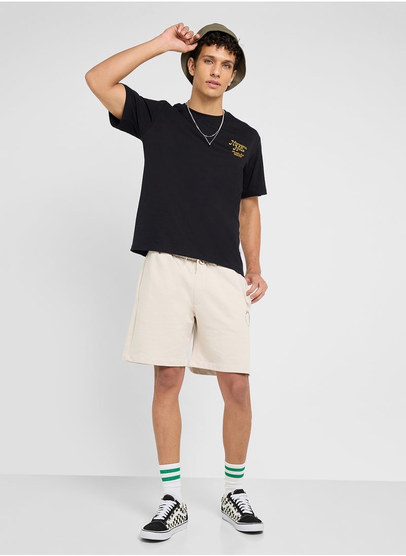 Chest Print Regular Fit Crew Neck T-Shirt