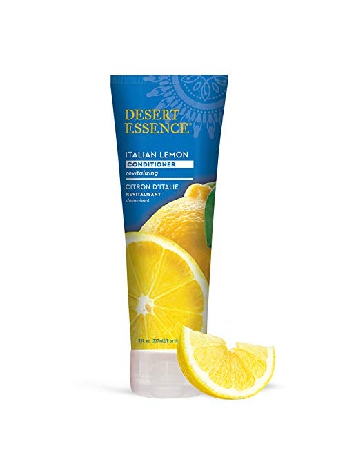 Desert Essence Italian Lemon Conditioner - 8 Fl Oz - Revitalizing Hair Detangler - Adds Volume - Shine - Strength - Scented - Certified Organic - Aloe Vera - Vitamin B5 - Cruelty Free - No Parabens