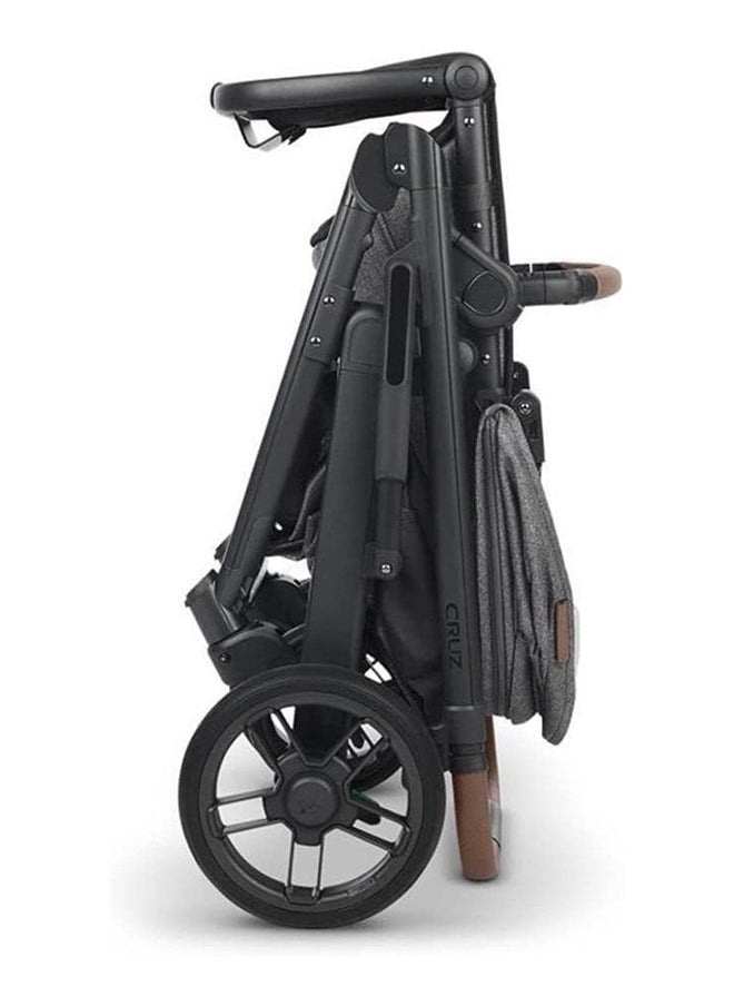 Cruz V2 Stroller For Infants And Toddlers Greysoncharcoal Melange With Carbon Frame And Saddle Leather – Lightweight, Reversible Seat, One - Handed Fold