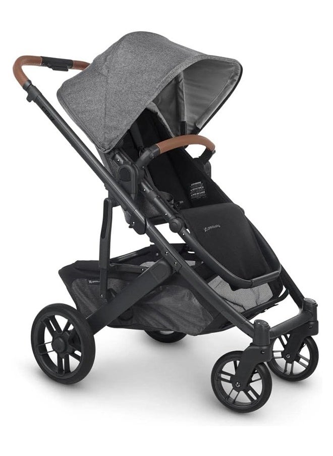 Cruz V2 Stroller For Infants And Toddlers Greysoncharcoal Melange With Carbon Frame And Saddle Leather – Lightweight, Reversible Seat, One - Handed Fold