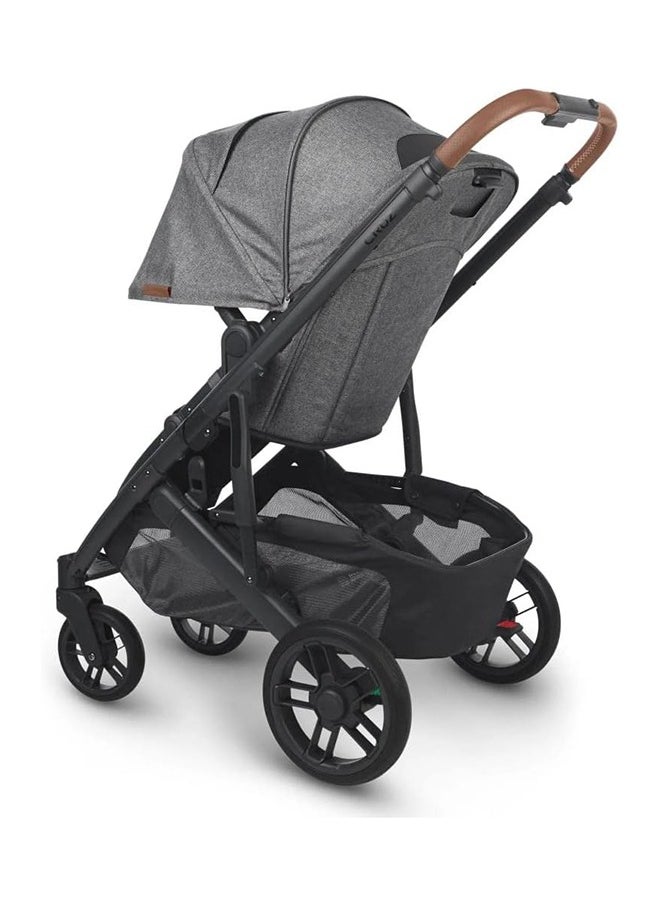 Cruz V2 Stroller For Infants And Toddlers Greysoncharcoal Melange With Carbon Frame And Saddle Leather – Lightweight, Reversible Seat, One - Handed Fold