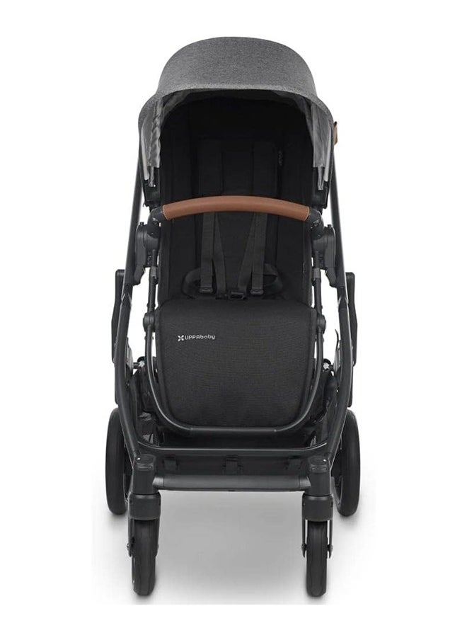 Cruz V2 Stroller For Infants And Toddlers Greysoncharcoal Melange With Carbon Frame And Saddle Leather – Lightweight, Reversible Seat, One - Handed Fold