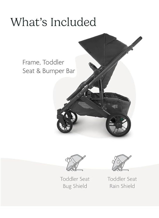 Cruz V2 Stroller For Infants And Toddlers Jake Charcoal With Carbon Frame And Black Leather – Upf 50+ Canopy, Reversible Seat, Easy Fold Design