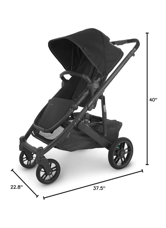 Cruz V2 Stroller For Infants And Toddlers Jake Charcoal With Carbon Frame And Black Leather – Upf 50+ Canopy, Reversible Seat, Easy Fold Design