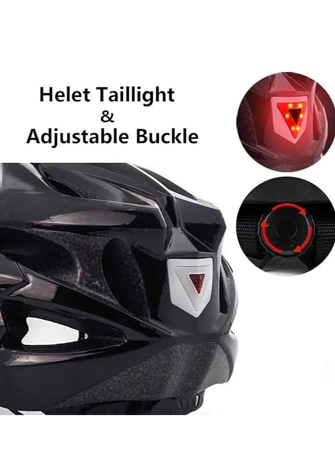 Adult bicycle helmet, adjustable mountain riding safety helmet with detachable magnetic goggles, suitable for both men and women，black