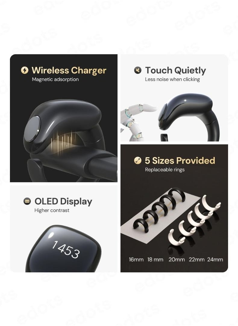 iTasbih (Faith) Smart Tasbih Ring | OLED Display | Zikr Counter | Prayer Reminders | 5 Adjustable Sizes | Wireless Charging | Waterproof | Bluetooth Enabled