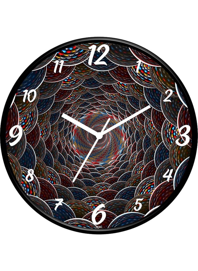 IIK COLLECTION Designer Analouge Round Wall Clock with Glass for Home/Kitchen/Living Room/Bed Room/Office, Size (28 cm x 28 cm x 6 cm) (IIK-774C-WC)
