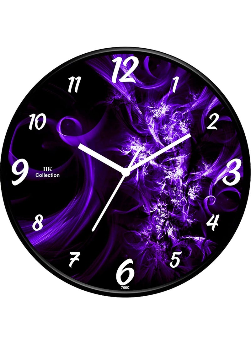 IIK COLLECTION Designer Plastic Analogue Round Wall Clock with Glass for Home/Kitchen/Living Room/Bed Rooms/Office (28 x 28 x 6 cm, Multicolour)
